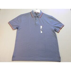 Tommy Hilfiger Mens XL Regular Fit Wicking Polo Shirt Blue Short Sleeve New